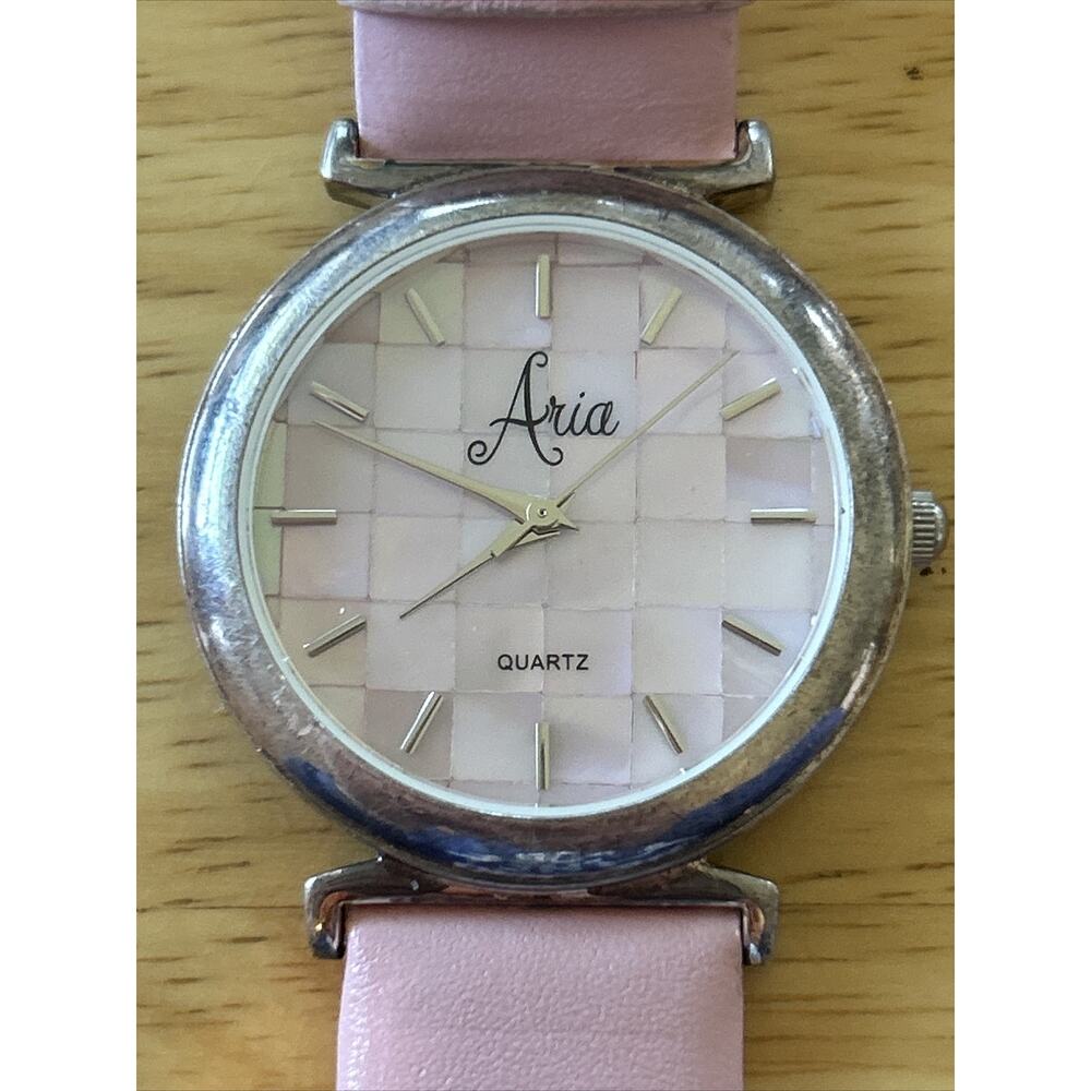 Aria Sterling Silver Case Pink Dial Women’s Quartz Watch